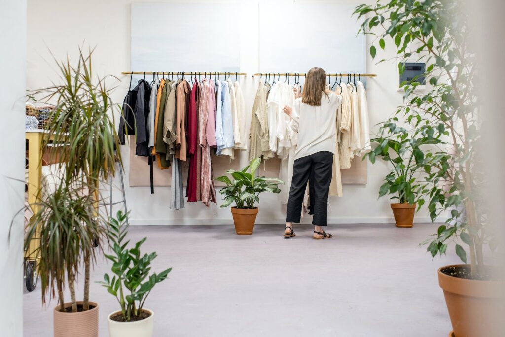 woman choosing clothes